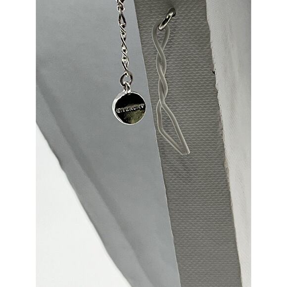 Givenchy Vintage Silver Tone Sparkling Rhinestone Faux Pearl Y Drop Necklace - Picture 9 of 14